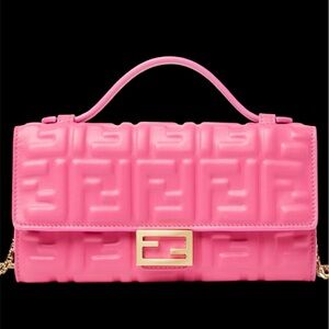 Fendi Pink Embossed Clutch